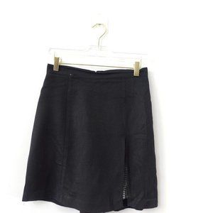Juniors Skirt Size 5 Black Mini Skort High Waisted Checkered Slit Casual USA‎